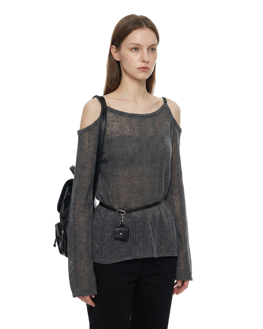 Sheer Off-Shoulder Knit