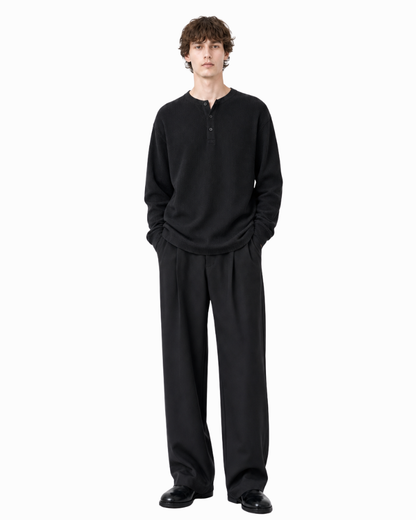 Henley neck long sleeve t shirt
