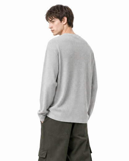 Henley neck long sleeve t shirt