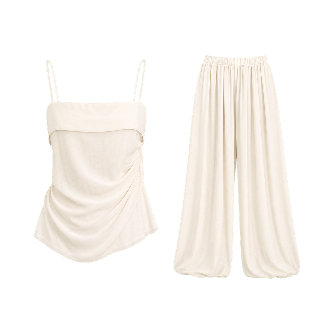 Draped Camisole & Loose Pants Set