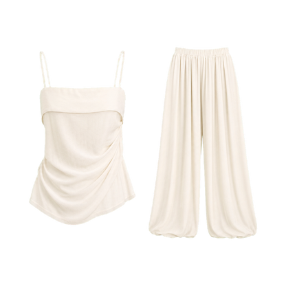 Draped Camisole & Loose Pants Set