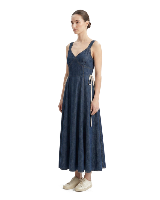 Denim Dress & Sheer Knit Set