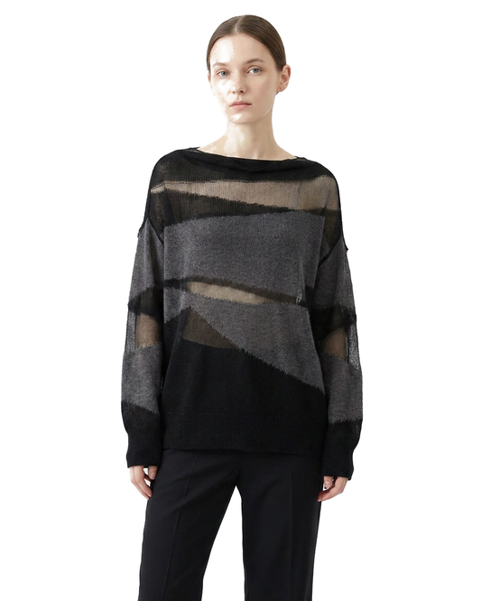 Sheer Mix Oversized Knit