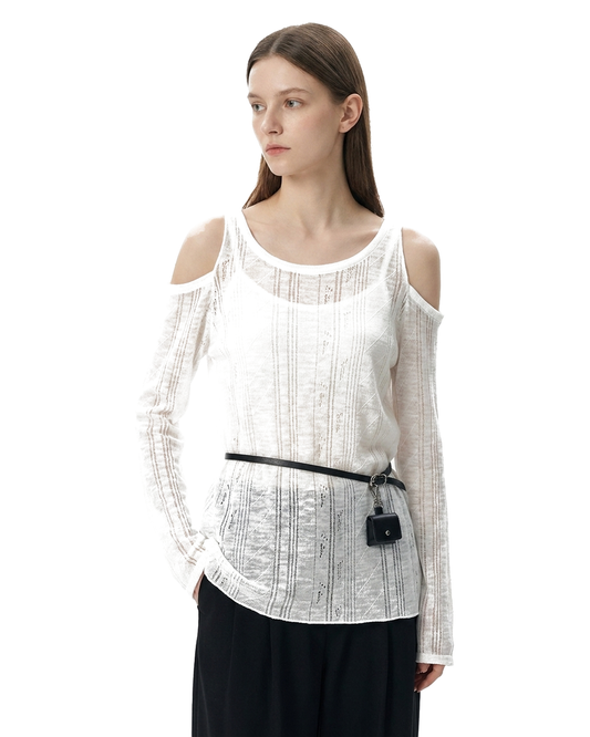 Sheer Off-Shoulder Knit