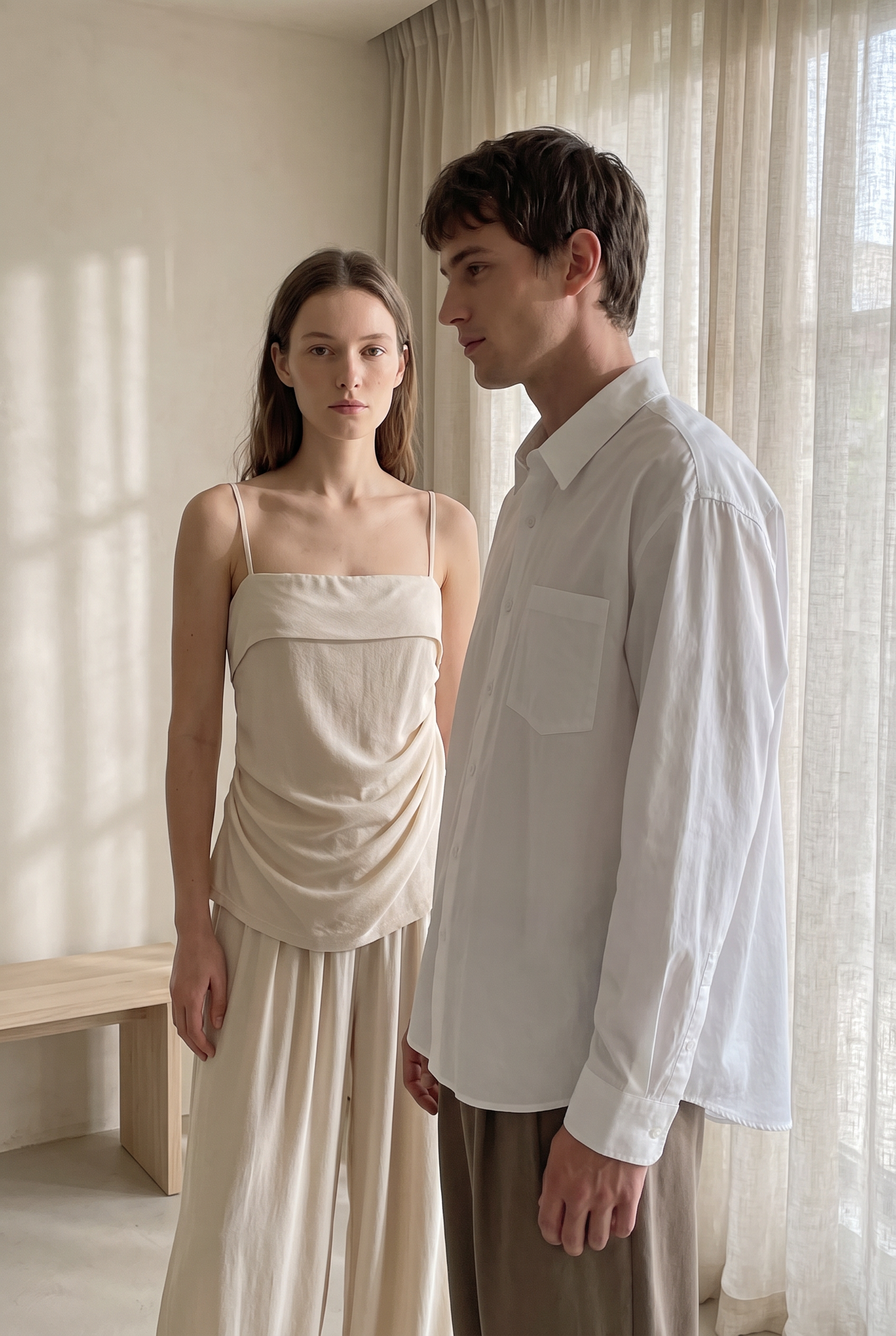 LORVEランキングアイテムを着用した男女モデル